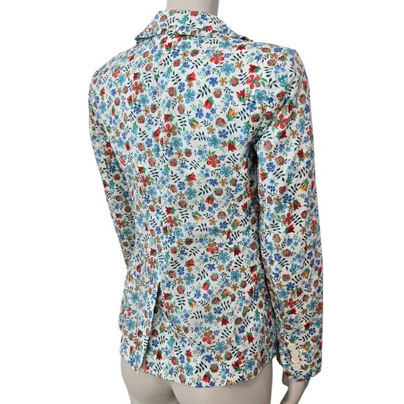 J CREW Campbell Blazer Ruffle Trim Size 0 in Liberty® Edenham Floral Jacket EUC - Picture 4 of 15